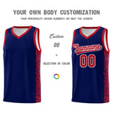 Custom Navy Red Personalized Indians Pattern Sets Sports Uniform Basketball Jersey
