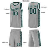 Custom Gray Midnight Green Personalized Indians Pattern Sets Sports Uniform Basketball Jersey