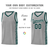Custom Gray Midnight Green Personalized Indians Pattern Sets Sports Uniform Basketball Jersey