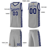Custom Gray Royal Personalized Indians Pattern Sets Sports Uniform Basketball Jersey