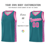 Custom Aqua Pink Personalized Indians Pattern Sets Sports Uniform Basketball Jersey