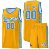 Custom Yellow Powder Blue Personalized Indians Pattern Sets Sports Uniform Basketball Jersey