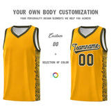Custom Yellow Olive Personalized Indians Pattern Sets Sports Uniform Basketball Jersey