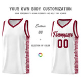Custom White Crimson Personalized Indians Pattern Sets Sports Uniform Basketball Jersey