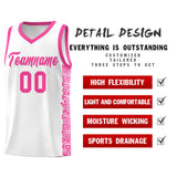 Custom White Pink Personalized Indians Pattern Sets Sports Uniform Basketball Jersey