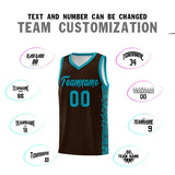 Custom Brown Teal Personalized Indians Pattern Sets Sports Uniform Basketball Jersey