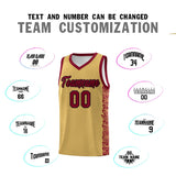 Custom Khaki Crimson Personalized Indians Pattern Sets Sports Uniform Basketball Jersey