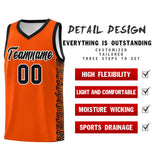 Custom Orange Black Personalized Indians Pattern Sets Sports Uniform Basketball Jersey