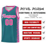 Custom Aqua Pink Personalized Indians Pattern Sets Sports Uniform Basketball Jersey