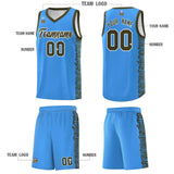 Custom Powder Blue Olive Personalized Indians Pattern Sets Sports Uniform Basketball Jersey