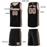 Custom Black Teabrown Personalized Indians Pattern Sets Sports Uniform Basketball Jersey
