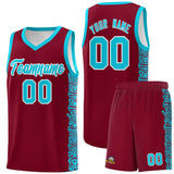Custom Crimson Sky Blue Personalized Indians Pattern Sets Sports Uniform Basketball Jersey