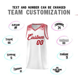 Custom White Red Personalized Indians Print Sets Sports Uniform Basketball Jersey