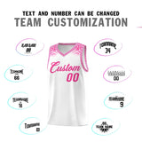 Custom White Pink Personalized Indians Print Sets Sports Uniform Basketball Jersey