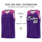 Custom Purple Pink Personalized Indians Print Sets Sports Uniform Basketball Jersey