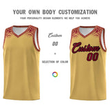 Custom Khaki Crimson Personalized Indians Print Sets Sports Uniform Basketball Jersey