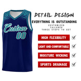 Custom Royal Aqua Personalized Indians Print Sets Sports Uniform Basketball Jersey