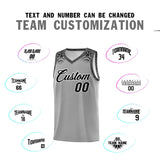 Custom Gray Black Personalized Indians Print Sets Sports Uniform Basketball Jersey