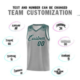 Custom Gray Midnight Green Personalized Indians Print Sets Sports Uniform Basketball Jersey