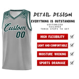 Custom Gray Midnight Green Personalized Indians Print Sets Sports Uniform Basketball Jersey
