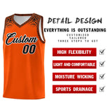 Custom Orange Black Personalized Indians Print Sets Sports Uniform Basketball Jersey