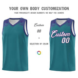 Custom Aqua Purple Personalized Indians Print Sets Sports Uniform Basketball Jersey