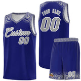 Custom Royal Gray Personalized Indians Print Sets Sports Uniform Basketball Jersey