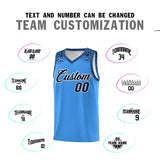 Custom Powder Blue Black Personalized Indians Print Sets Sports Uniform Basketball Jersey