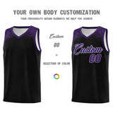 Custom Black Purple Personalized Indians Print Sets Sports Uniform Basketball Jersey