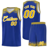 Custom Royal Gold Personalized Indians Print Sets Sports Uniform Basketball Jersey