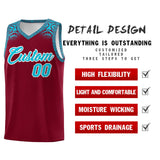 Custom Crimson Sky Blue Personalized Indians Print Sets Sports Uniform Basketball Jersey