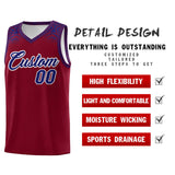 Custom Crimson Royal Personalized Indians Print Sets Sports Uniform Basketball Jersey