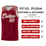 Custom Crimson Teabrown Personalized Indians Print Sets Sports Uniform Basketball Jersey
