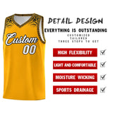 Custom Yellow Black Personalized Indians Print Sets Sports Uniform Basketball Jersey