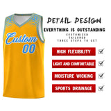 Custom Yellow Powder Blue Personalized Indians Print Sets Sports Uniform Basketball Jersey