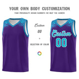 Custom Purple Sky Blue Personalized Indians Print Sets Sports Uniform Basketball Jersey