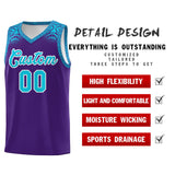 Custom Purple Sky Blue Personalized Indians Print Sets Sports Uniform Basketball Jersey