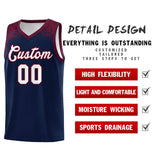 Custom Navy Crimson Personalized Indians Print Sets Sports Uniform Basketball Jersey