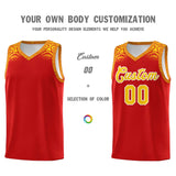 Custom Red Gold Personalized Indians Print Sets Sports Uniform Basketball Jersey