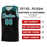 Custom Black Aqua Personalized Indians Print Sets Sports Uniform Basketball Jersey