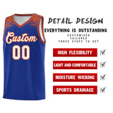 Custom Royal Orange Personalized Indians Print Sets Sports Uniform Basketball Jersey