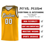 Custom Yellow Black Personalized Indians Print Sets Sports Uniform Basketball Jersey