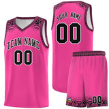 Custom Pink Black Personalized Indians Print Sets Sports Uniform Basketball Jersey