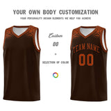 Custom Brown Texas Orange Personalized Indians Print Sets Sports Uniform Basketball Jersey