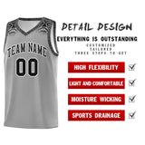 Custom Gray Black Personalized Indians Print Sets Sports Uniform Basketball Jersey