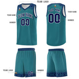 Custom Aqua Royal Personalized Indians Print Sets Sports Uniform Basketball Jersey