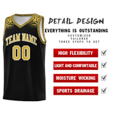 Custom Black Yellow Personalized Indians Print Sets Sports Uniform Basketball Jersey