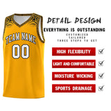 Custom Yellow Black Personalized Indians Print Sets Sports Uniform Basketball Jersey
