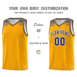 Custom Yellow Royal Personalized Indians Print Sets Sports Uniform Basketball Jersey