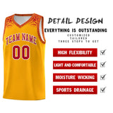 Custom Yellow Red Personalized Indians Print Sets Sports Uniform Basketball Jersey